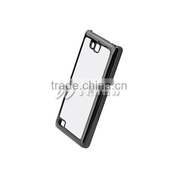 Guangzhou 2D Sublimation Custom Printed Black Color Silicone Plastic Phone Case With Aluminum Sheet For Huawei Honor 3C