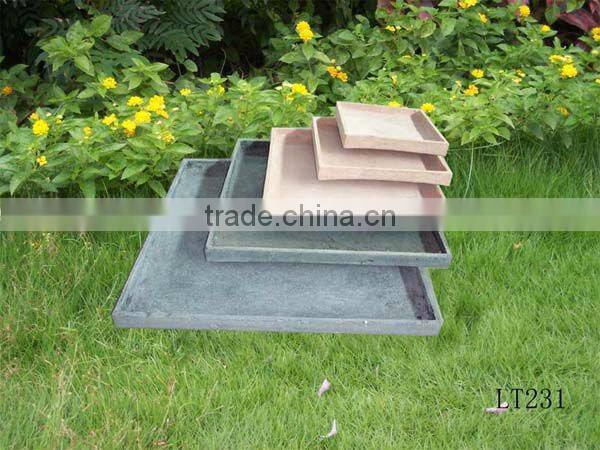 2014 popular fiber clay garden flower saucer