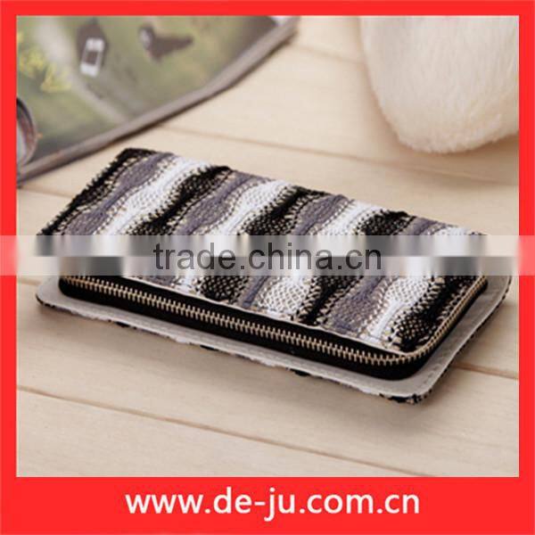 Colorful Striped Knit Hand-made Women's Wallet