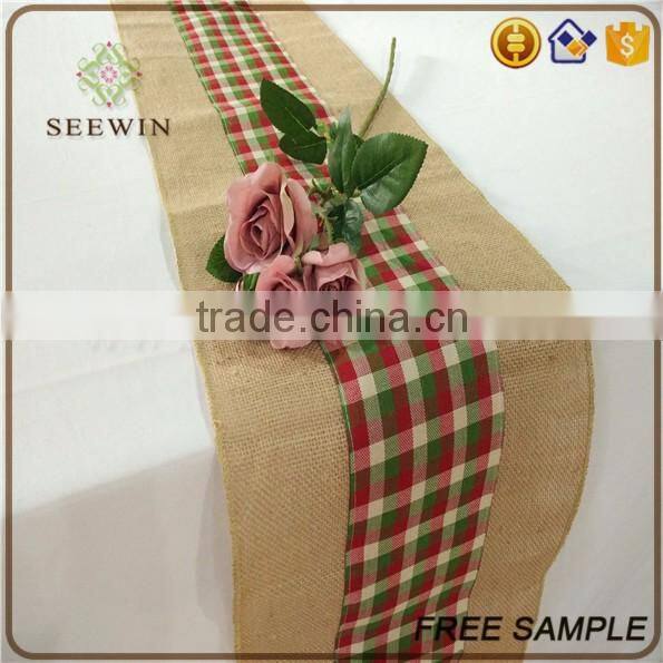 2016 lace pattern burlap table runner