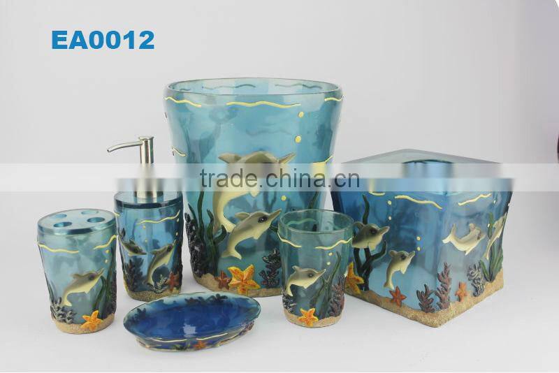 Complete bath sets products novel resign home decoration 2016 hot sale products