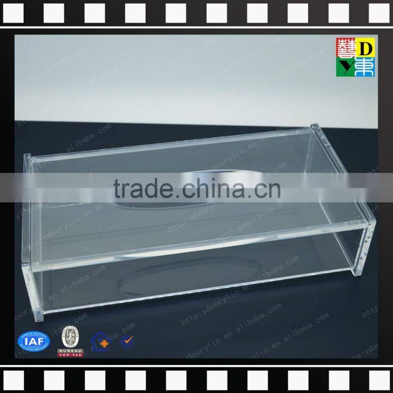 Custom printing acrylic tissue box nice quality PMMA napkin holder from shenzhen yidong
