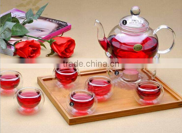 Double wall heat resistant glass coffee cup