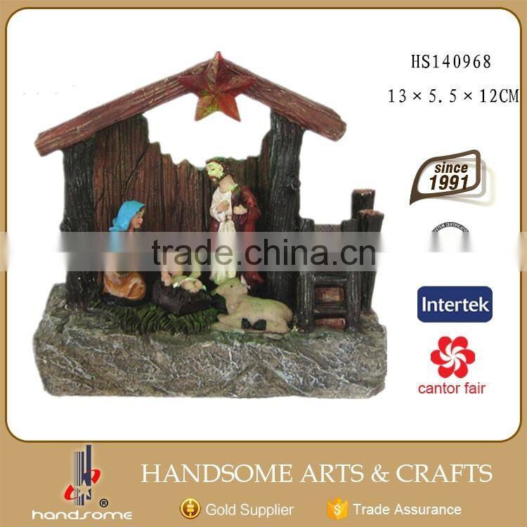 12 CM Resin Indoor Christmas Gifts Village Houses with LED Light