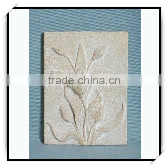 Hot selling 8 inches pink stone resin decorated wall plaque