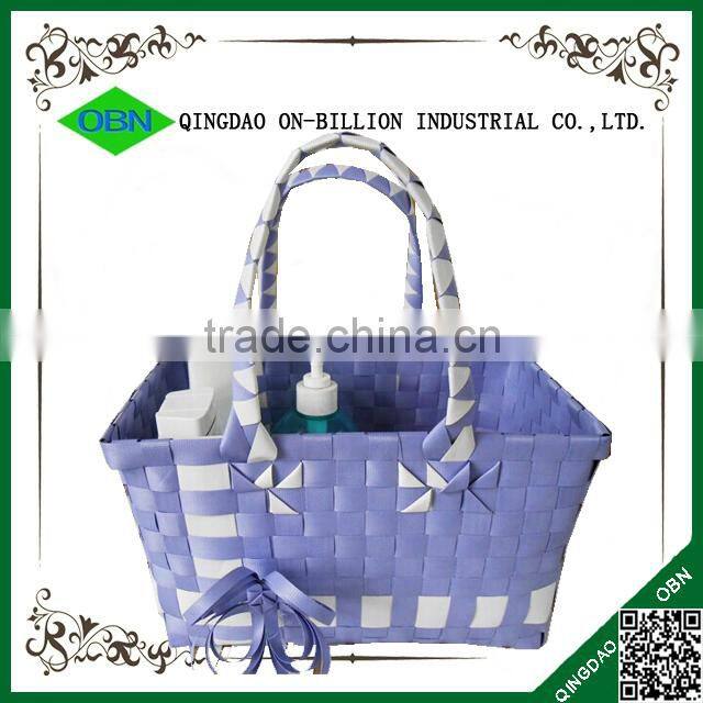 Custome recycled plastic woven shopping tote basket