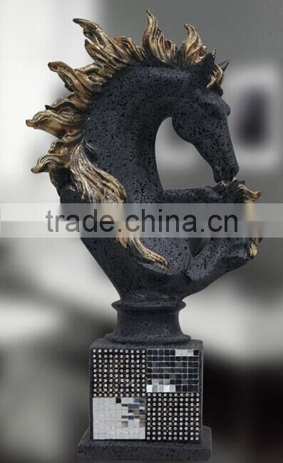 Golden resin couple swan decorative figurines
