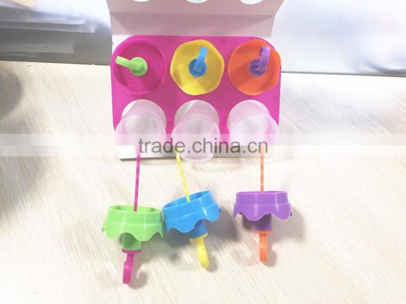 BPA FREE 100%6 terms Plastic Ice Popsicle Mold/Umbrella shap plastic ice cream mold