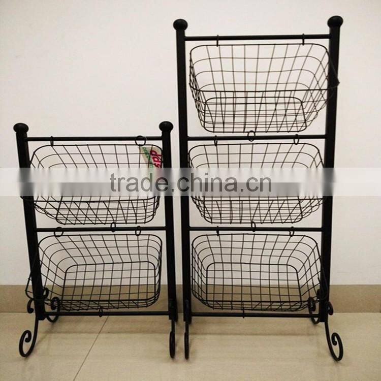 High quality metal storage holder bedroom kitchen wire storage shelf