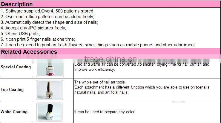 hot sale and low price and fast speed digital nail printer for beauty salon with computer