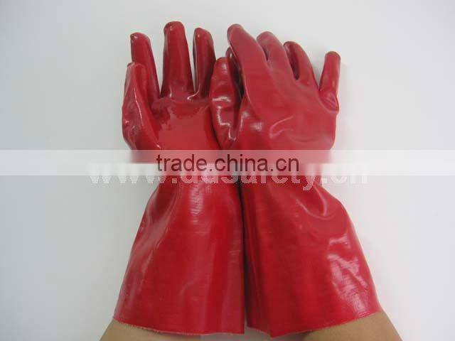 DDSAFETY PVC Gloves Red PVC Smooth Finished