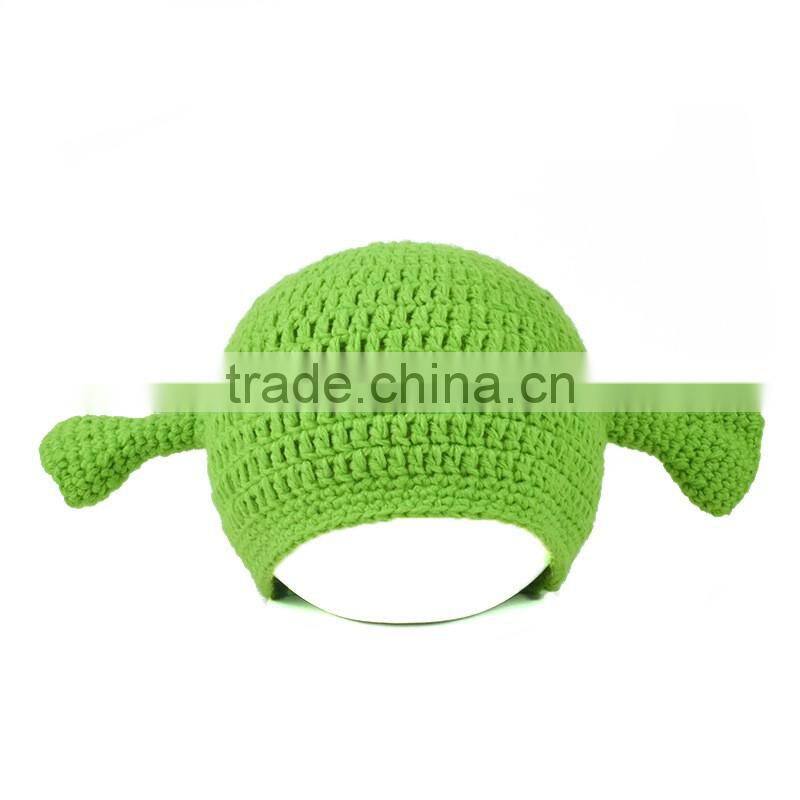 hot sale Children Unisex Cute Shrek Pattern Knit Hat