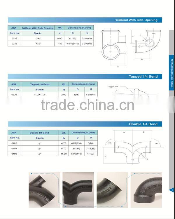 ASTM A888 Cast Iron Soil Pipe Fittings