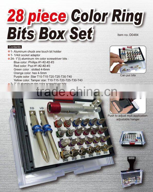 28 piece Colored Bit Box Set