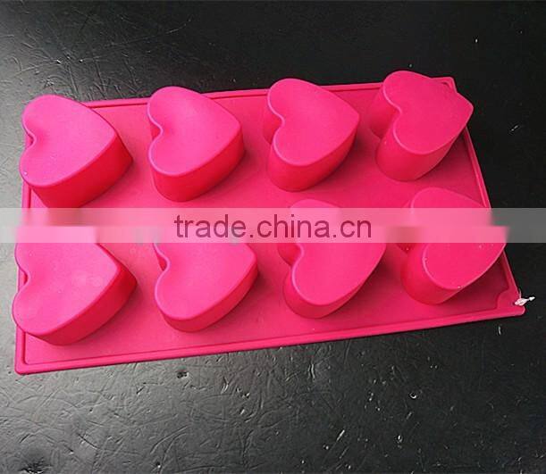 10114 8 pcs hearts Shape Silicone Cake Mold