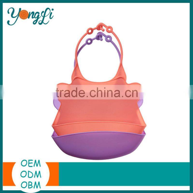 BPA Free Soft Waterproof & Bacteria Resistant Animal Shape Silicone Baby Bibs