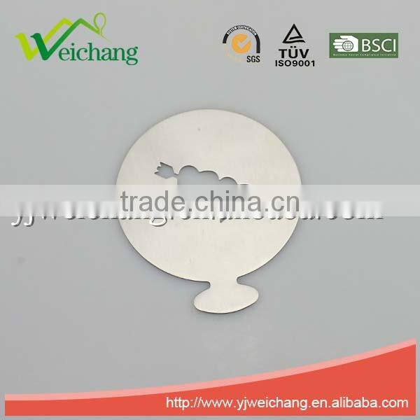 WCTS398 Durable Stainless Steel Cappuccino Coffee Art coffee stencils Love heart shape coffee stencil, food grade