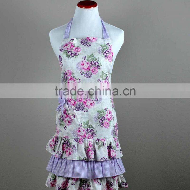 Mommy and Me Matching Purple and Pink Floral Hostess Kitchen Apron Set of 2 Cooking Mother and Daughter