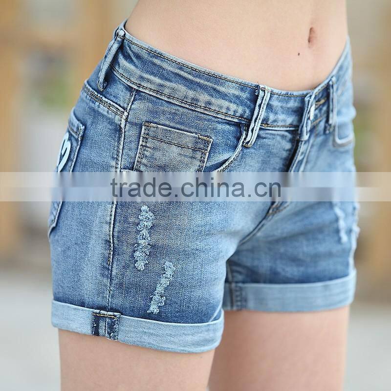 Breathable sexy ladies ripped short jeans pants shorts women jeans tight jeans 2016