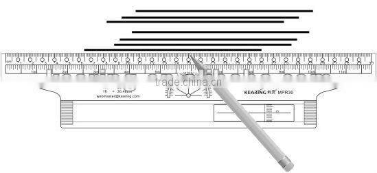 Kearing Parallel Rolling Ruler Rigid Plastic 30cm Multi Purpose Rolling Rule # MPR30