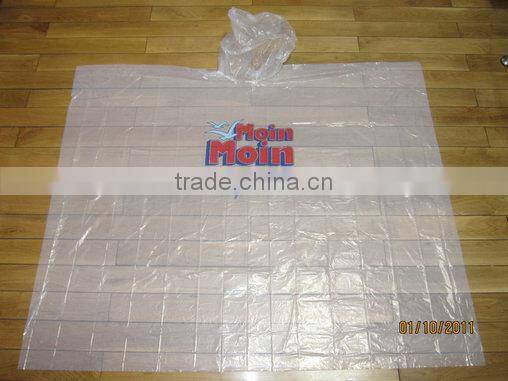 Disposable plastic rain poncho adults or children traveling raincoat