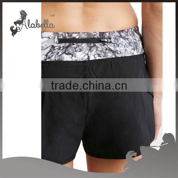 Sublimation print Women shorts with print panel woven fabrics