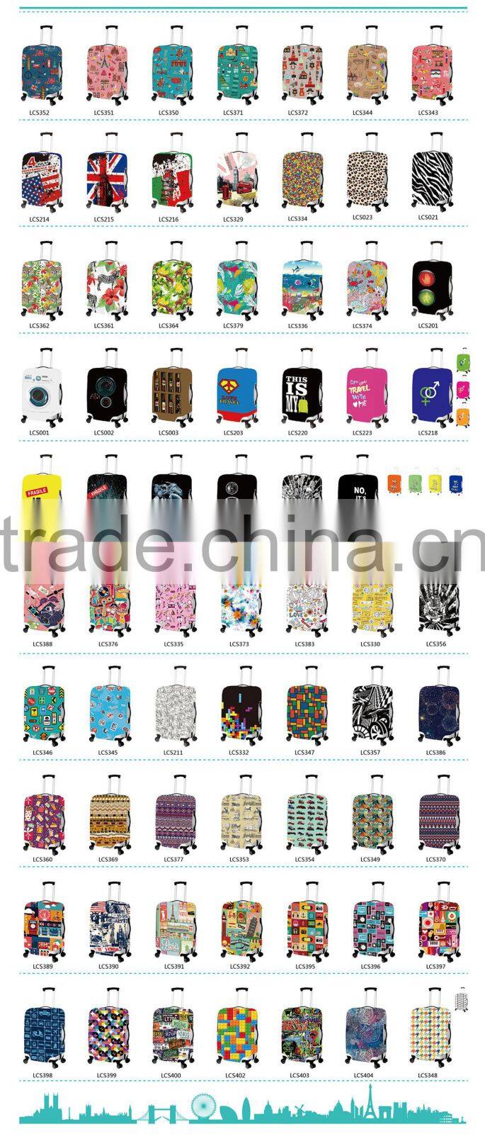Durable colorful custom luggage cover spandex bag