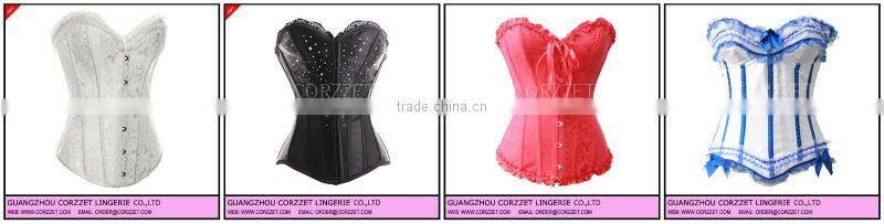 Sexy Lingerie PVC Lingerie Lace Up Basque Corset with Separate mini Skirt
