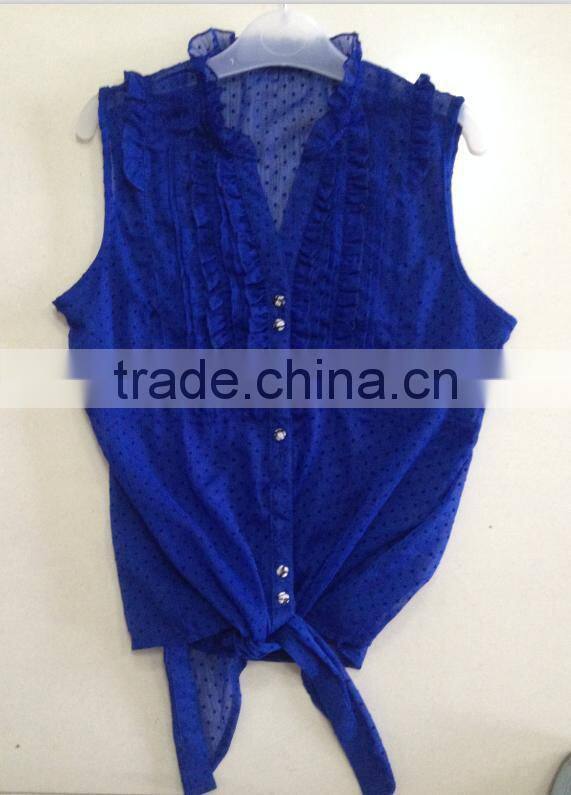 Ladies' summer shirt with hem tie - S15 16