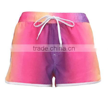 Neon color short pants scalloped style popular women swim shorts