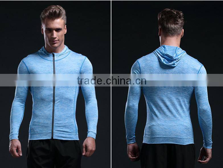 Hot Sale Half Zip Men Dry Fit Long Sleeve Polyester Spandex Shirt