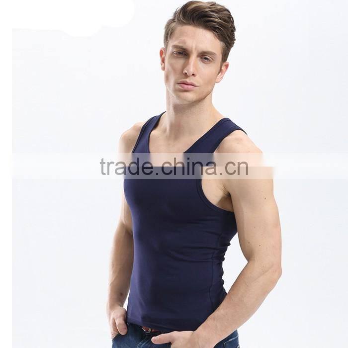Classic slim fit custom mens gym vest