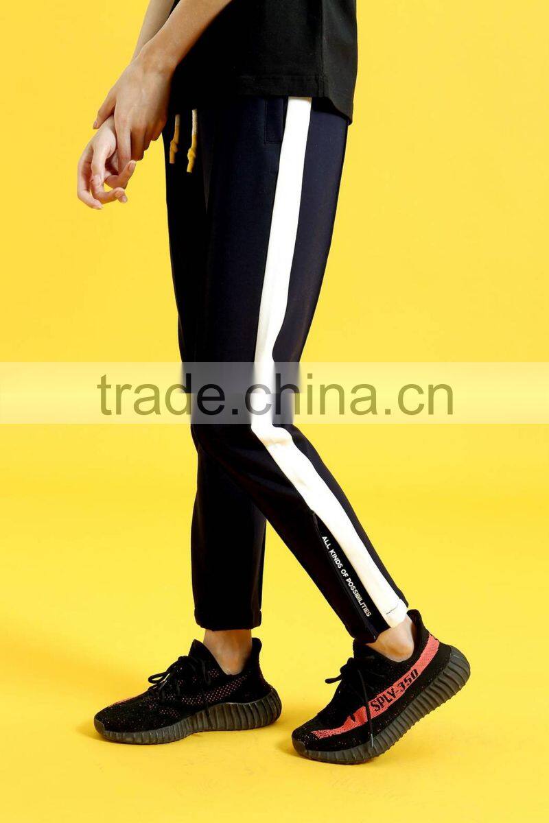 2017 fashion women fitness joggers track pants with embroidery logo