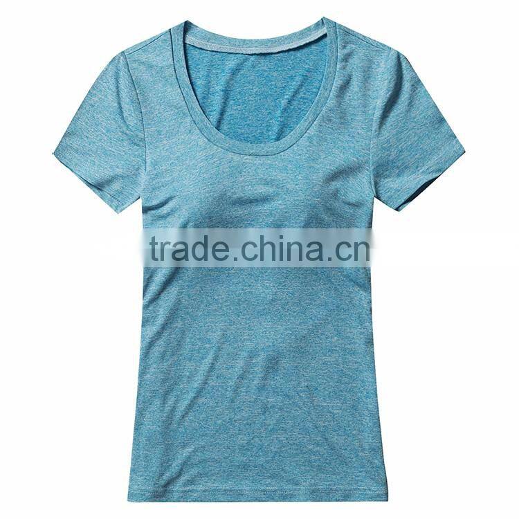 Cheap wholesale 95% polyester 5% spandex dry fit women t shirt