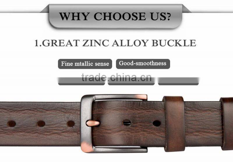 Popular Men Retro Style Alloy Pin Buckle Leather Belt New Leather Belt