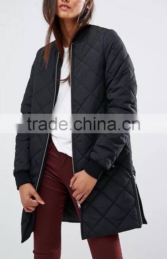 Runwaylover EY0989C Women Windbreaker Classic Long Padded Coat