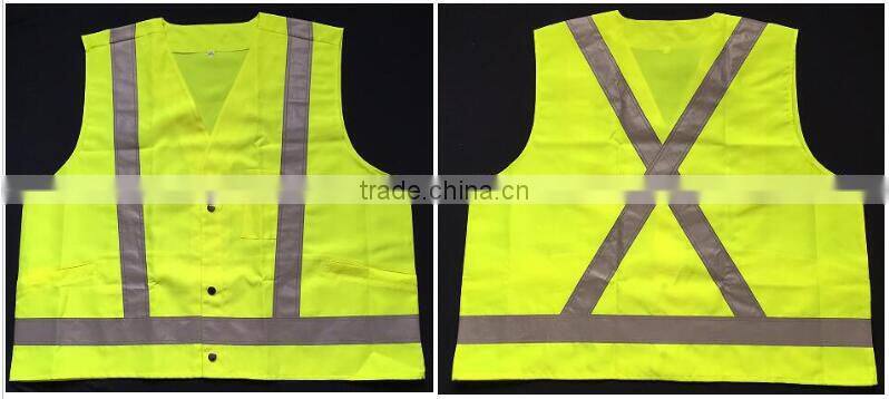 hi vis yellow Canada market snaps closure reflecting vest