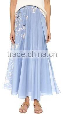 2016 designed for fashion women chiffon printed skirt ladies'maxi skirt OEM