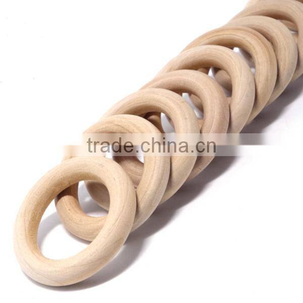 40mm Unfinished Wood Ring Natural Round Beads DIY Craft Accessories