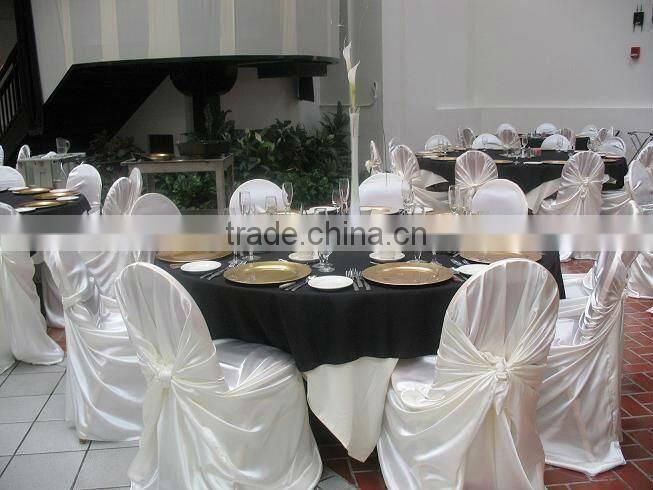 white wedding scuba chair cover with tie band