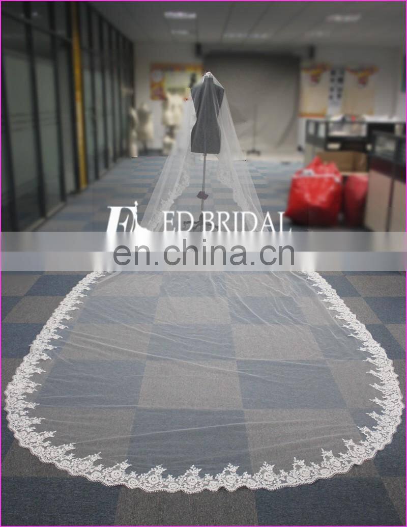 WA1201 Wholesale Elegant Wedding Accessory Lace With Comb One Layer 5m Wedding Veil