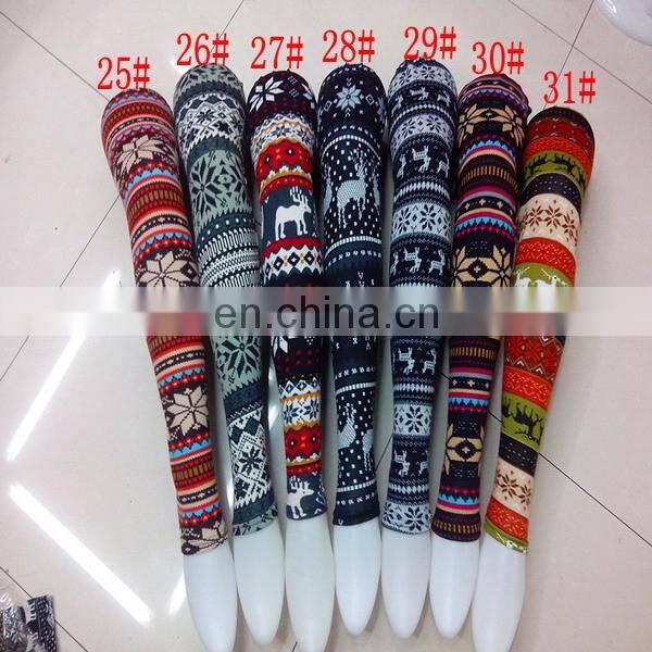 Trendy Christmas Snowflake Deer Woolen Leggings 37 Colors IN STOCK