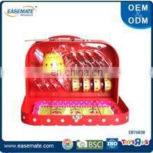 Newest preschool play pink flower kids tea set with bag