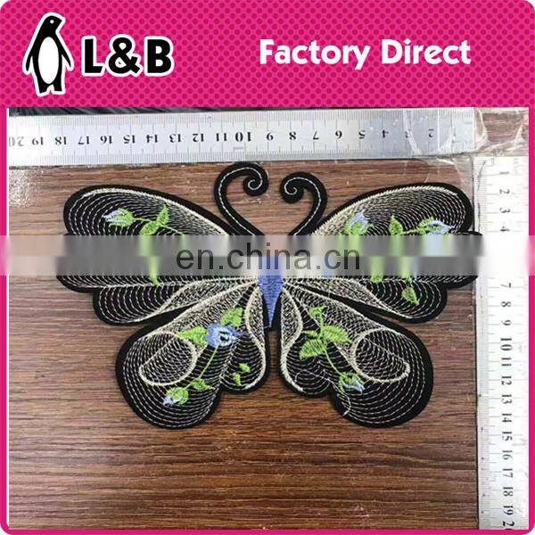 New design Embroidery 3D butterfly hot fix patch