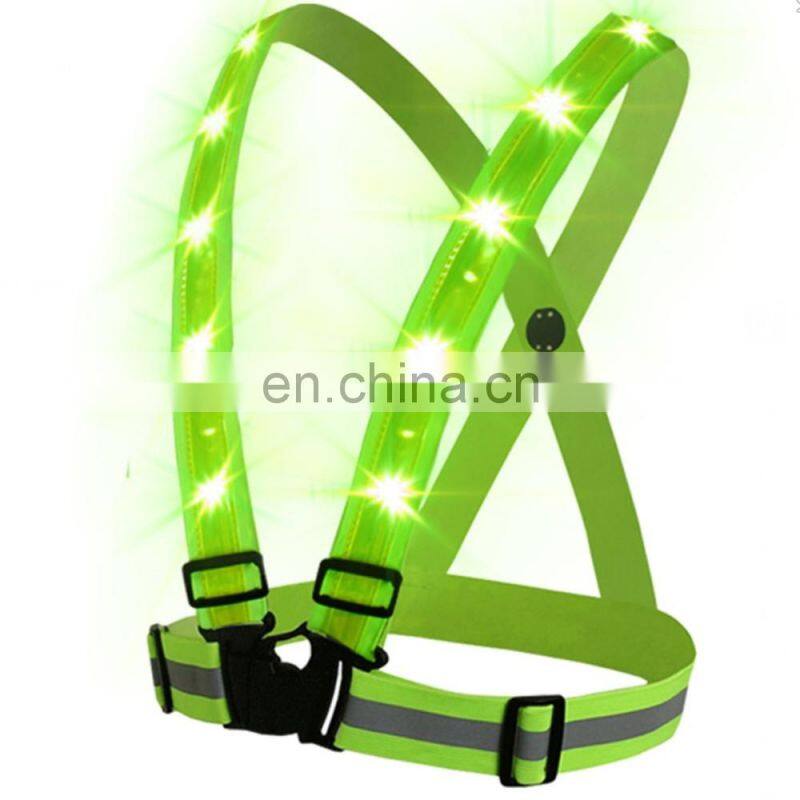 NEW led safety vest green safety vest flashing led safety vest