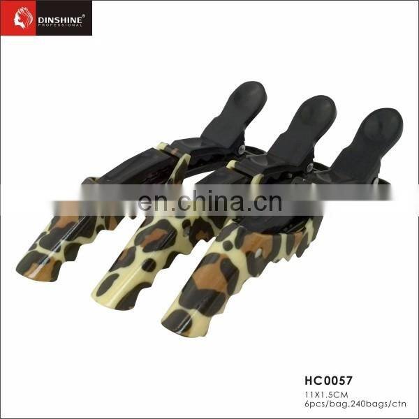Dinshine professional hot sale leopard print plastic alligator hair clips
