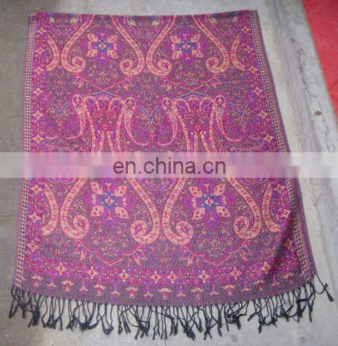 flower jacquard pashmina shawl viscose scarf