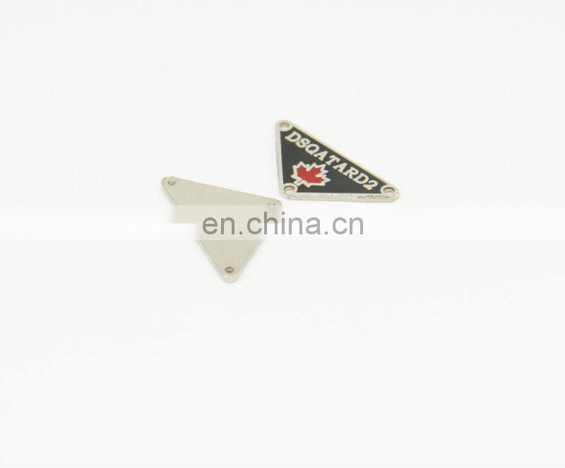 fashionable style matte nickel three holes sewing metal label