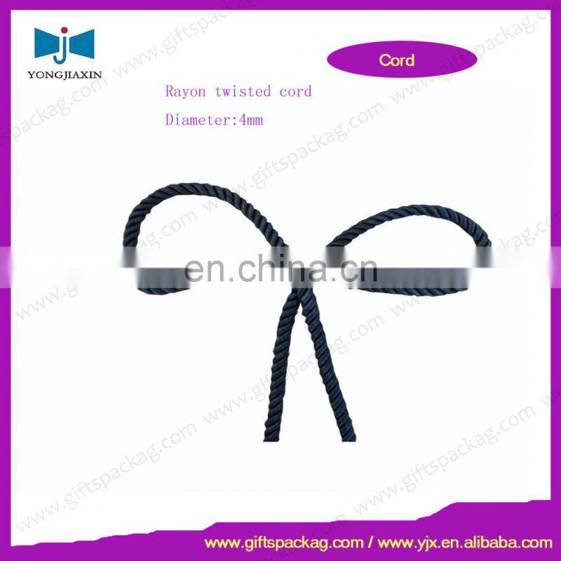 black corded braided waxed cotton cord