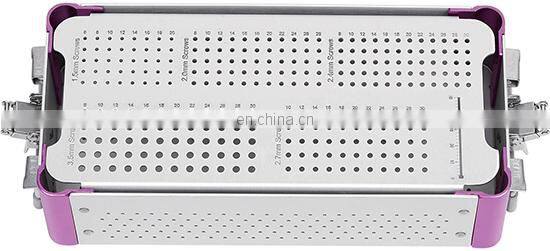 High Quality Orthopedic Veterinary Bone Screw Sterilization Box for 1.5/2.0/2.4/2.7/3.5mm Self-tapping Screw